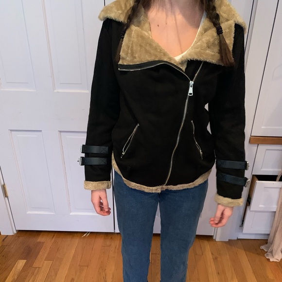 Faux fur motto jacket - Picture 2 of 4